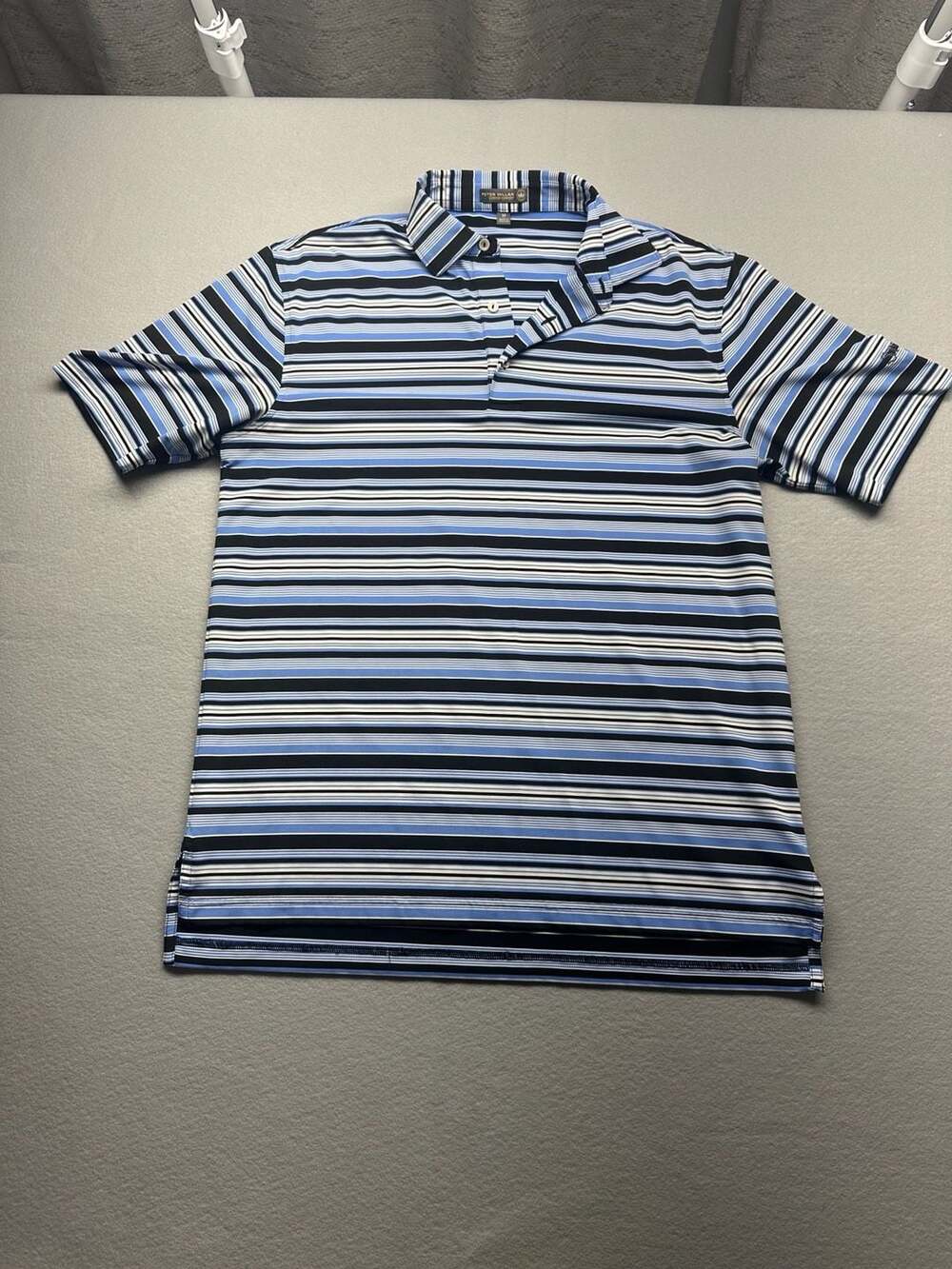 Peter Millar Peter Millar Polo Shirt Mens M Blue Striped Comfort Golf